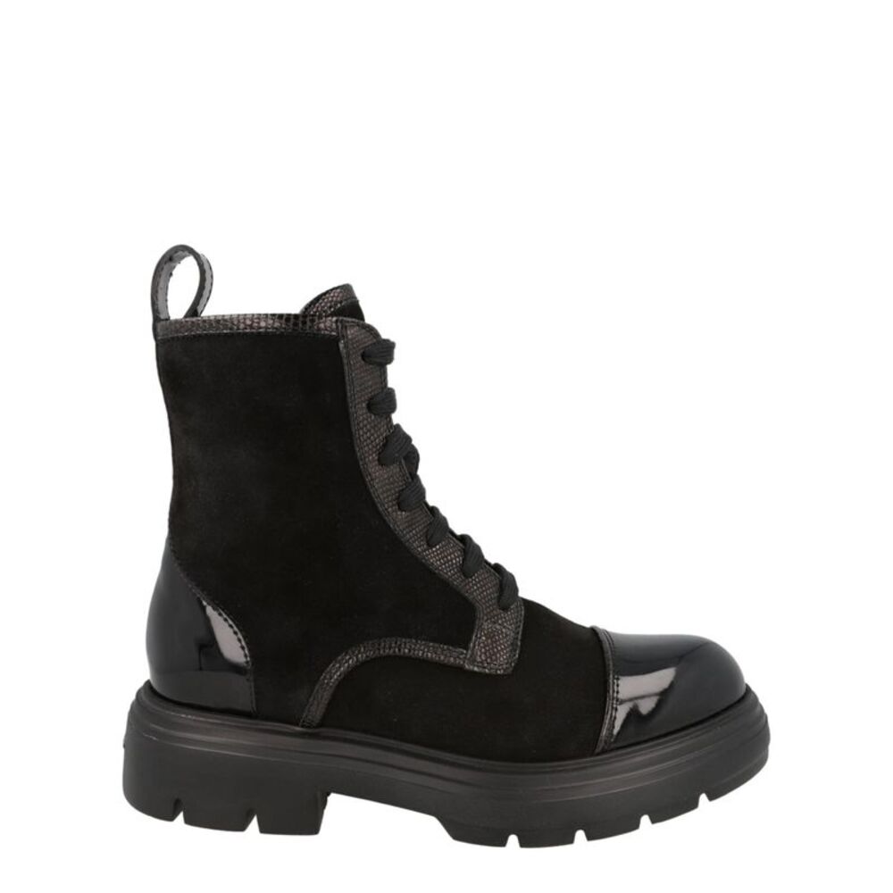 Ferragamo Dyon Combat Boots Black Womens